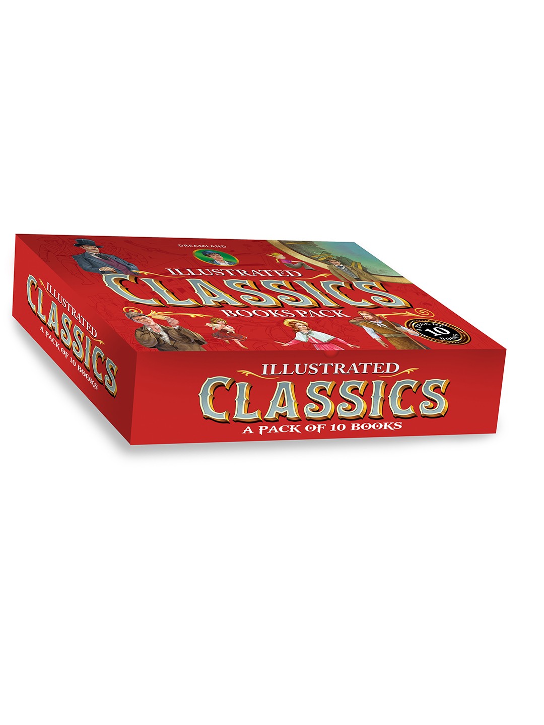

Dreamland Set Of 10 Illustrated Abridged Classics Story Books, Red