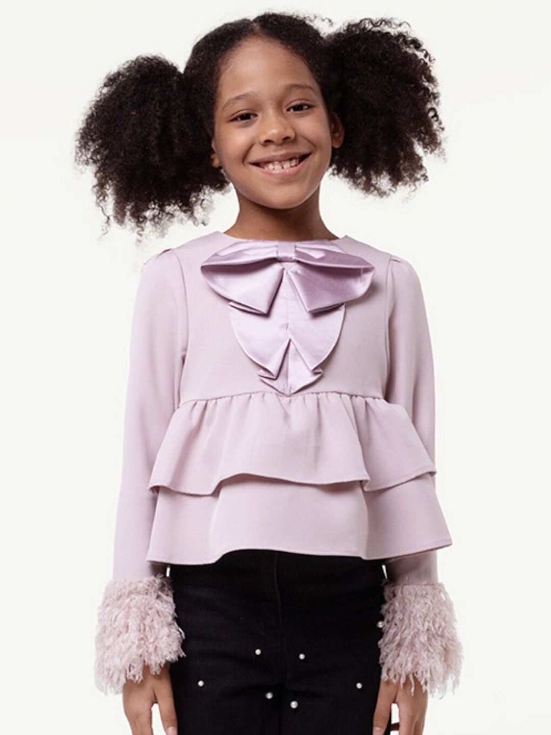 

One Friday Girls Bell Sleeve Layered Top, Lavender