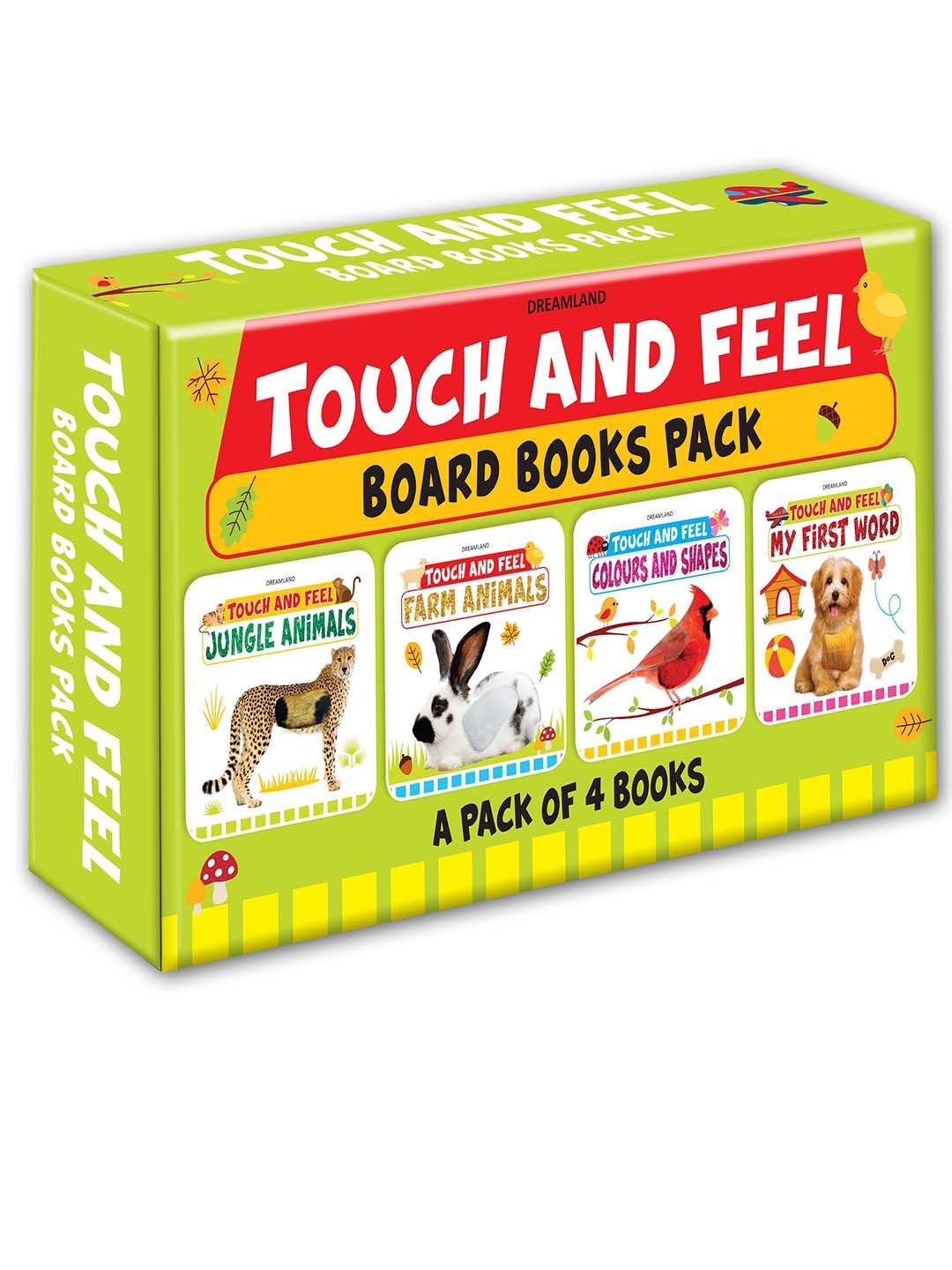 

Dreamland Touch and Feel Series 4 Titles Learning and Development Toys, White