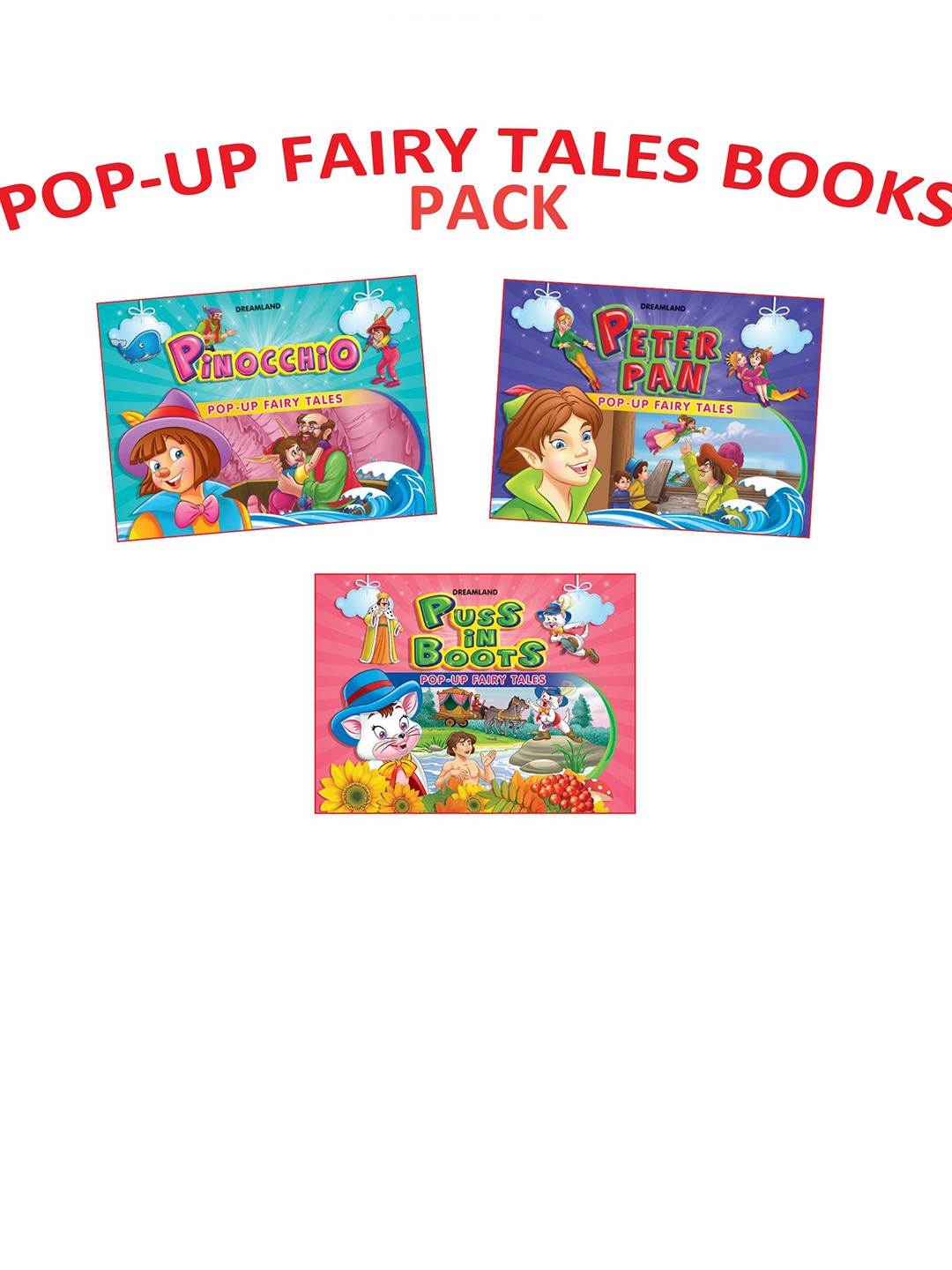 

Dreamland Set Of 3 Pop Up Fairy Tales School Essentials 3 titles, Blue
