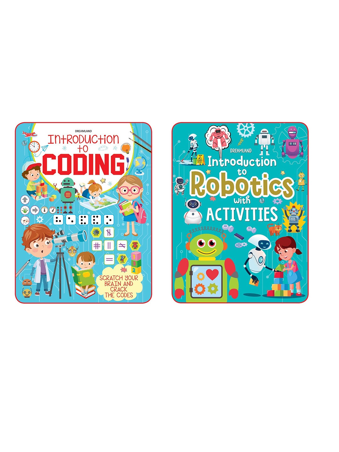 

Dreamland Kids Set Of 2 Coding & Robotics Books, Blue