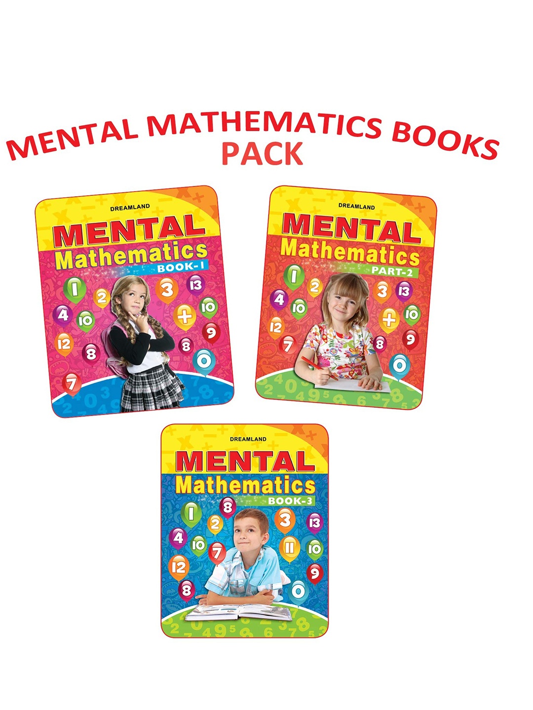 

Dreamland Kids Set Of 3 Mental Maths Books, Red