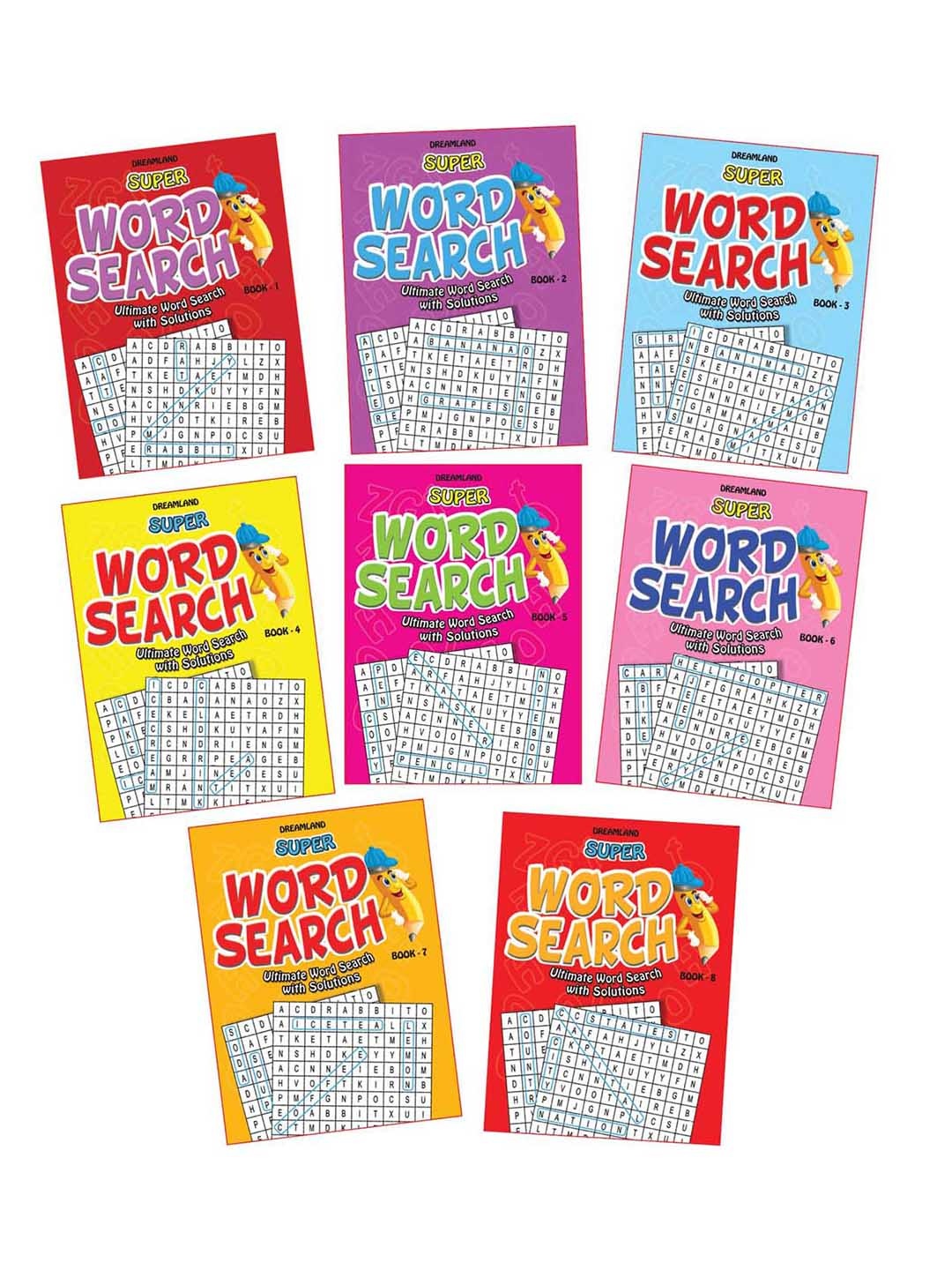 

Dreamland Pack Of 8 Super Word Search, Red