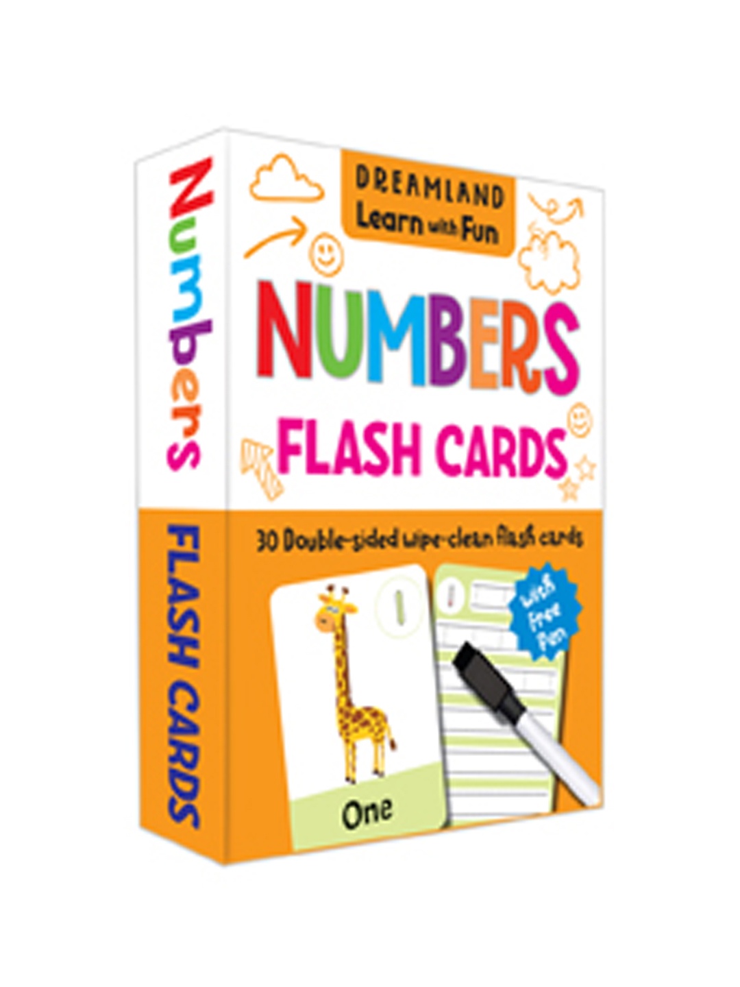 

Dreamland Kids Pack Of 30 Numbers Flash Cards With Pen For Kids, White
