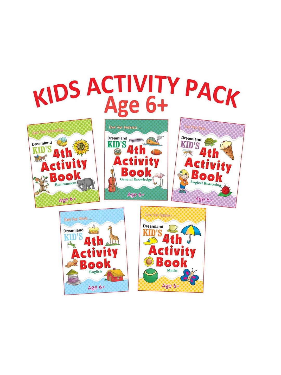 

Dreamland Pack Of 5 Kid's 4th Activity Books, Green