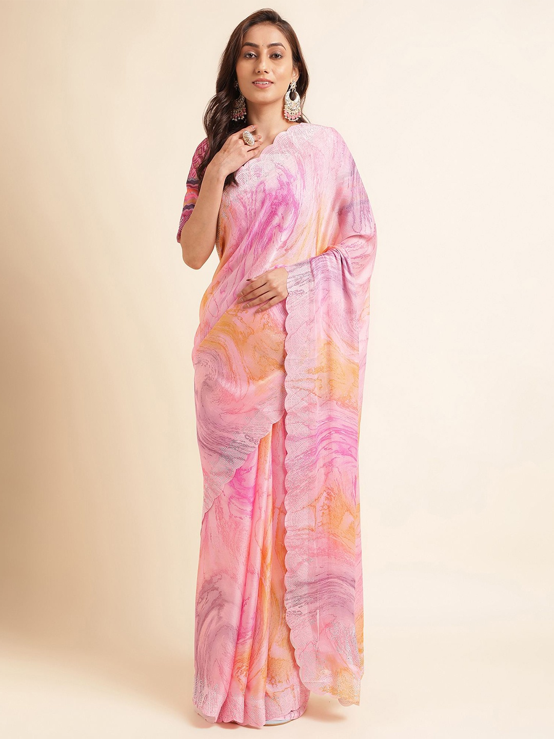 

Mitera Printed Pure Chiffon Saree, Purple
