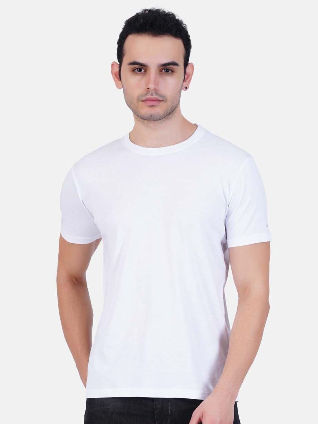 

AIR GARB Pure Cotton Round Neck Bio Finish T-shirt, White