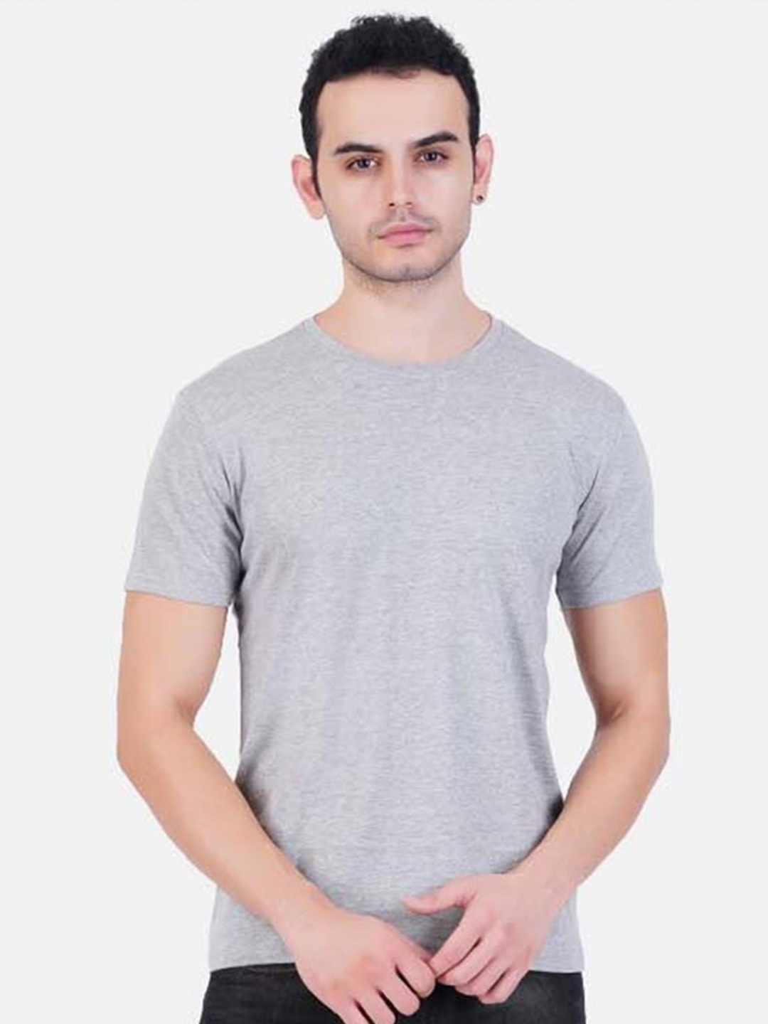 

AIR GARB Pure Cotton Bio Finish Regular Fit T-shirt, Grey