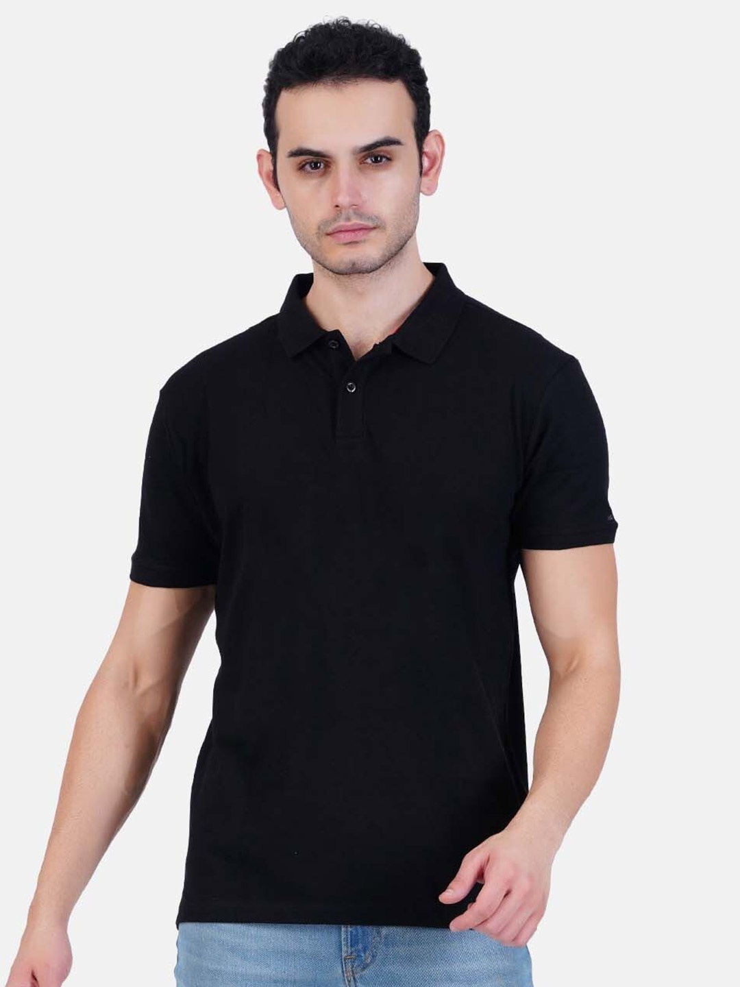 

AIR GARB Pack Of 2 Bio Finish Cotton Regular Fit T-Shirts, Black