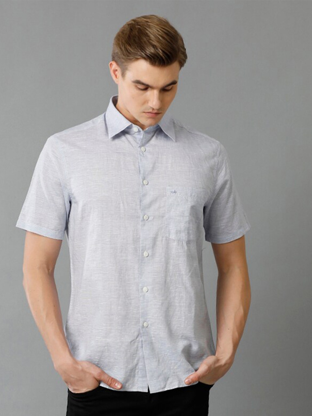 

Aldeno Spread Collar Comfort Casual Shirt, Blue