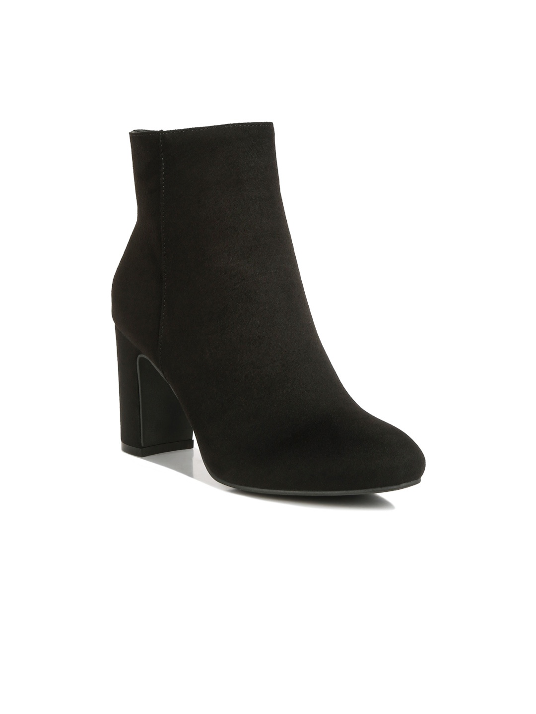 London Rag Women Alysia Mid Top Suede Block Heel Regular Boots, Black