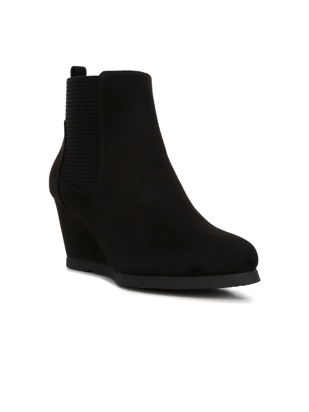 

London Rag Women Mid Top Wedges Regular Boots, Black