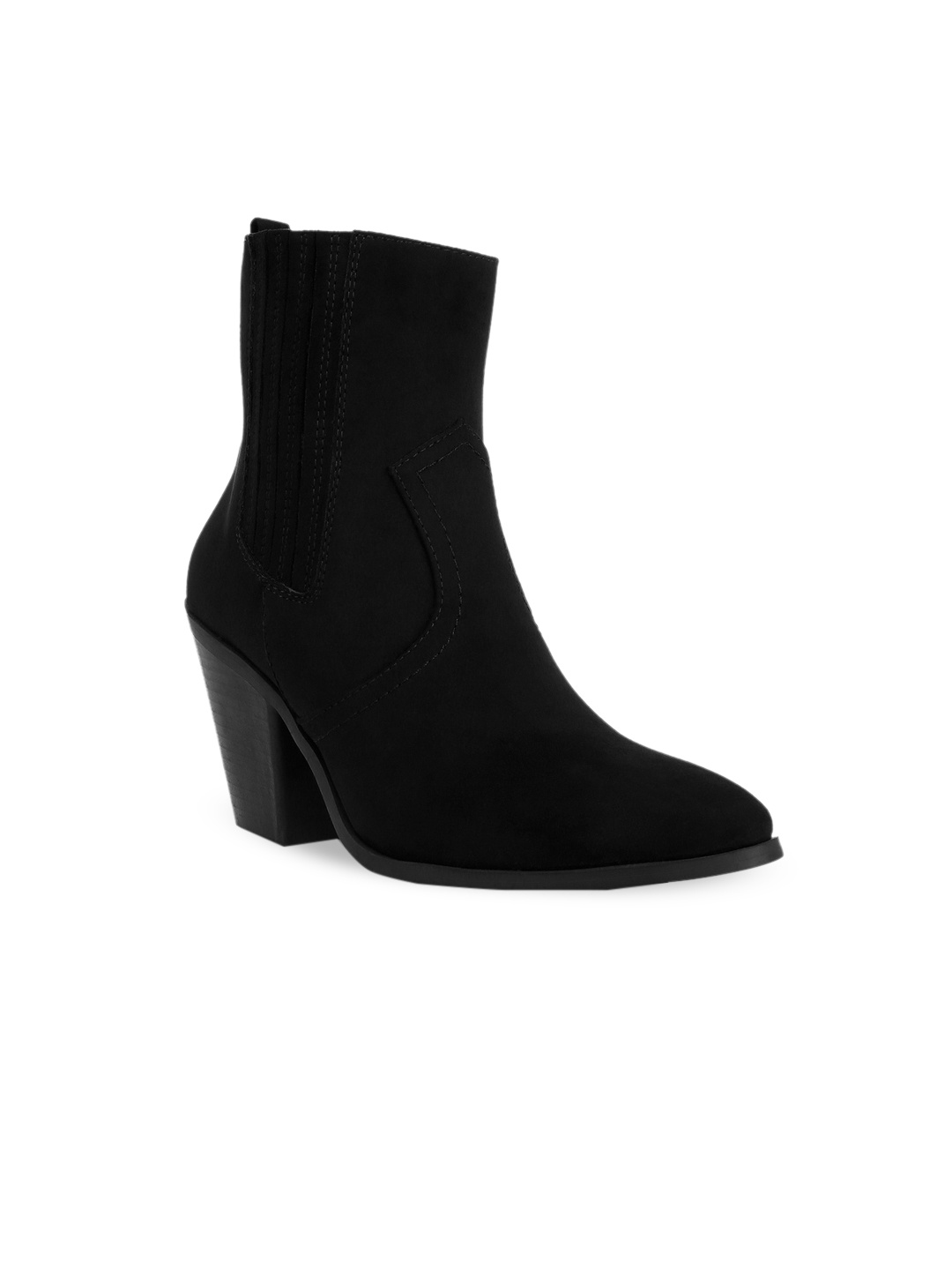 

London Rag Women Yale Block Heeled Mid-Top Regular Boots, Black