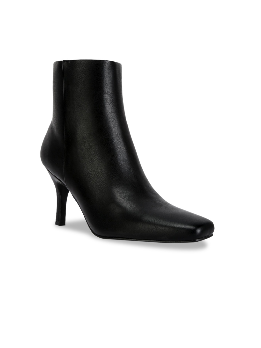 

London Rag Women Jerry Square Toe Heeled Mid-Top Regular Boots, Black