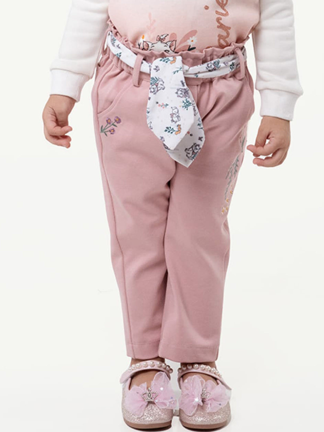 

One Friday Girls Smart Mid-Rise Trousers, Pink