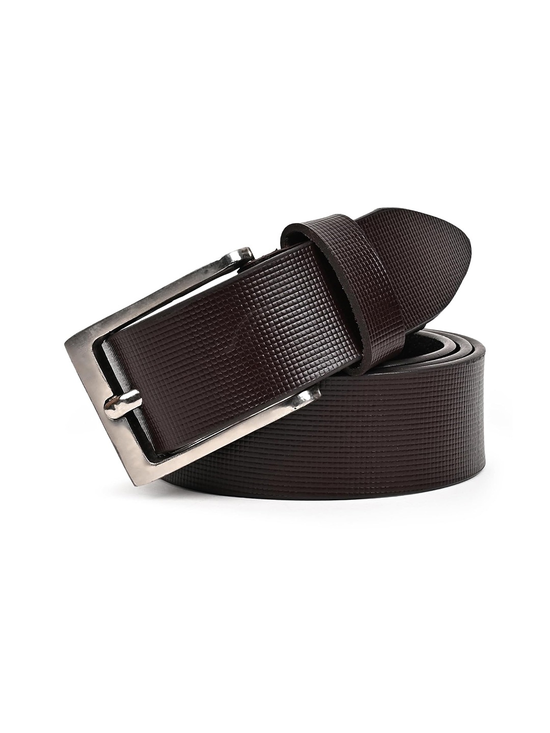 

The Roadster Lifestyle Co. Men Brown Textured Leather Belt