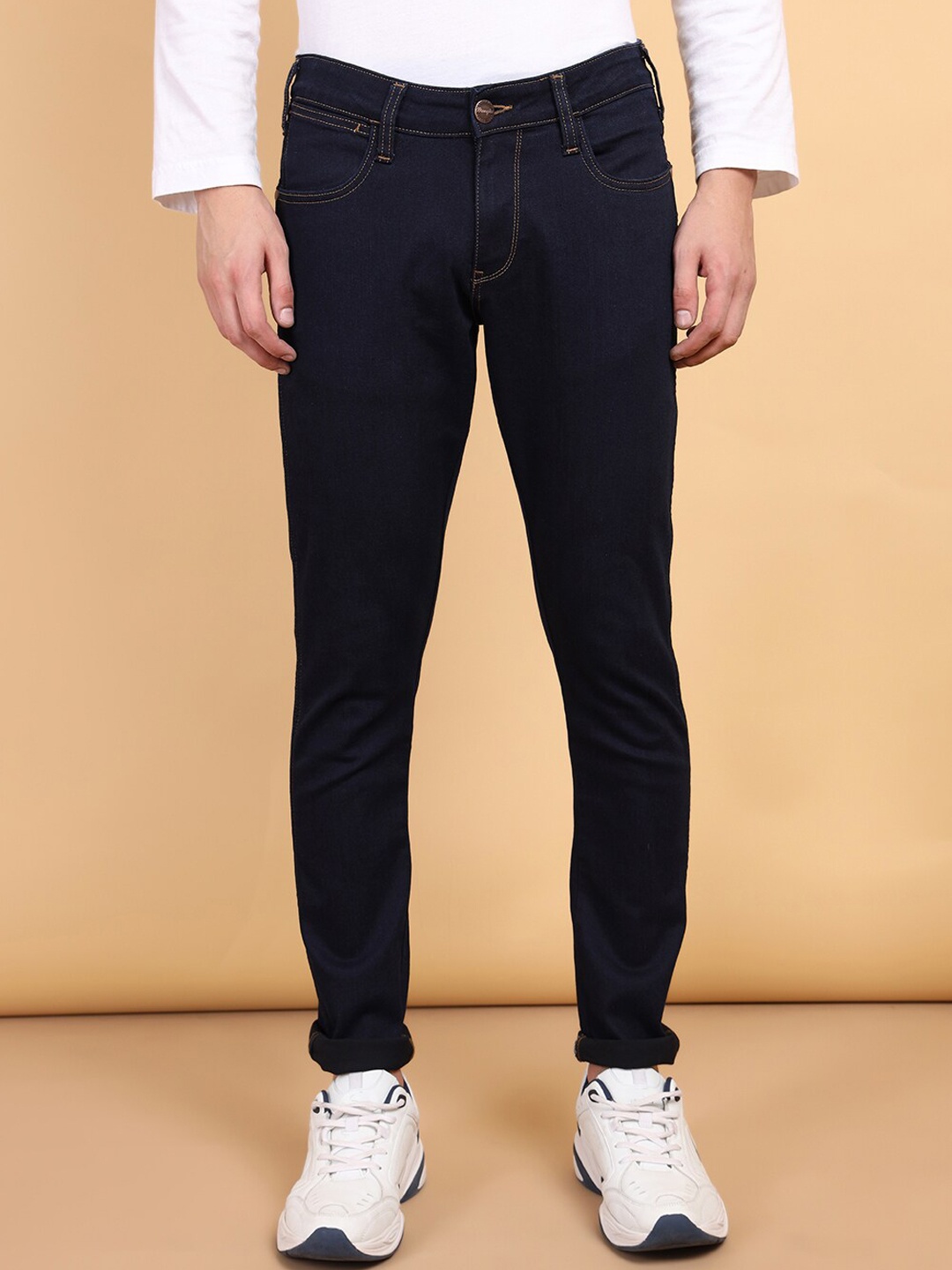 

Wrangler Men Vegas Skinny Fit Low-Rise Cotton Stretchable Jeans, Blue