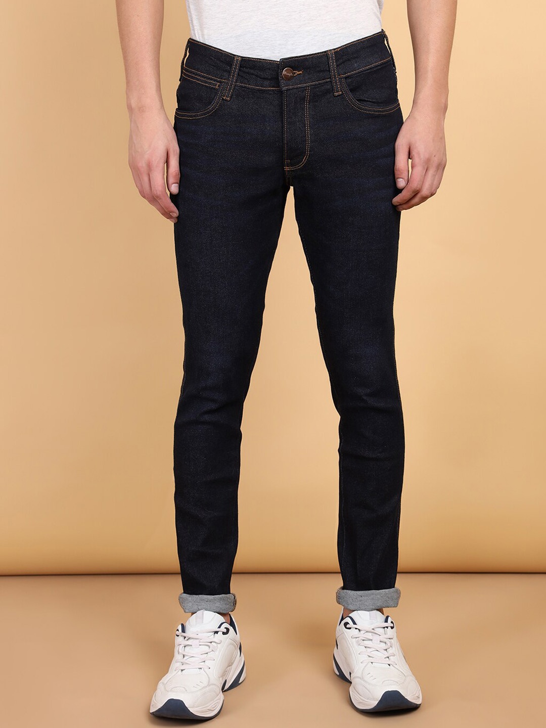 

Wrangler Men Vegas Skinny Fit Low-Rise Cotton Stretchable Jeans, Blue