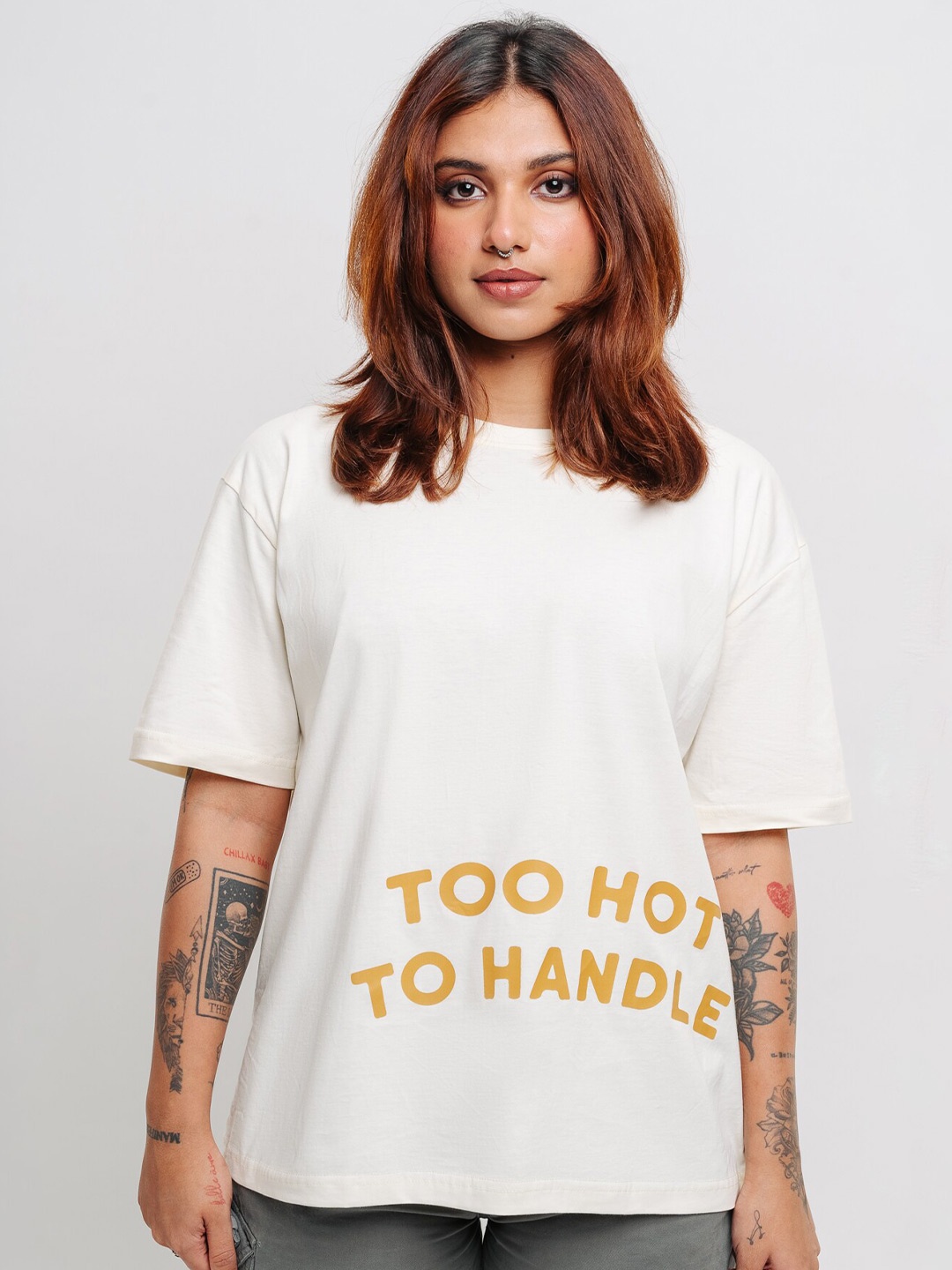 

FREAKINS White Typography Printed Pure Cotton Relaxed Fit T-shirt