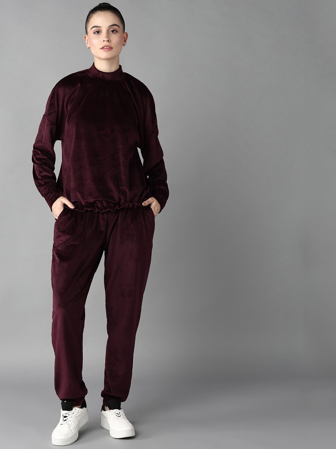 Roadster Round Neck Sweatshirt With Joggers, Purple