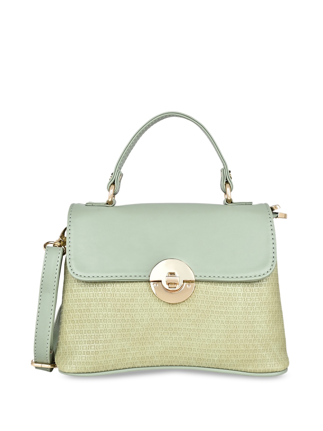 

Rocia PU Textured Structured Satchel, Green