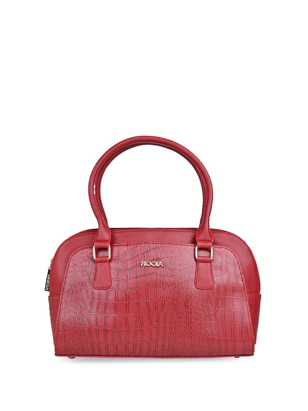 

Rocia Textured Structured Handheld Bag, Maroon