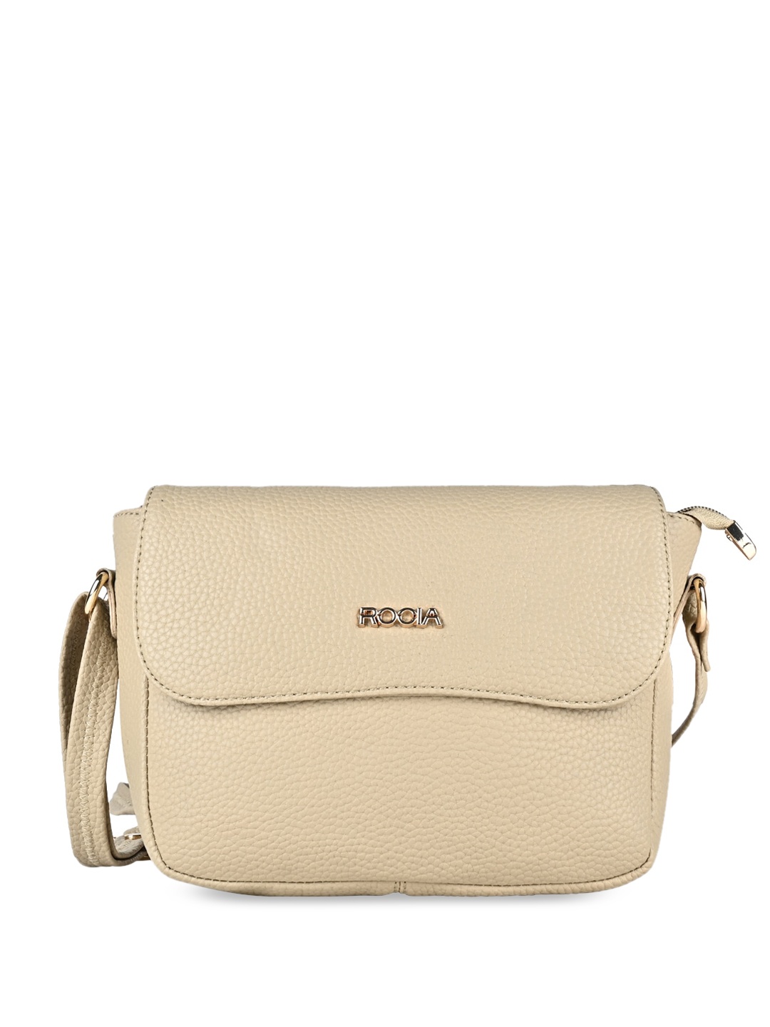 

Rocia Beige Textured Structured Sling Bag