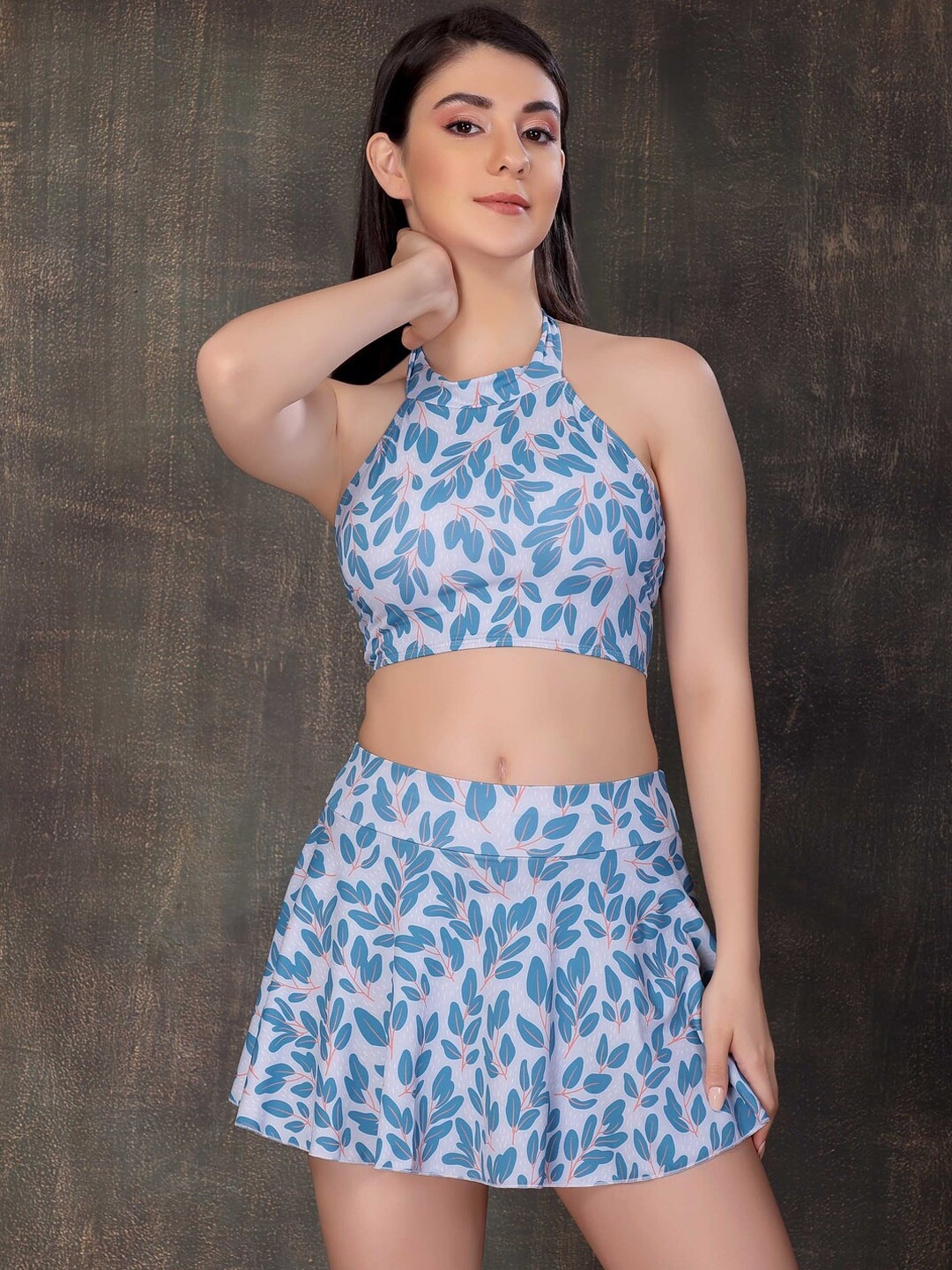 

Addery Printed Halter Neck Swim Set, Blue