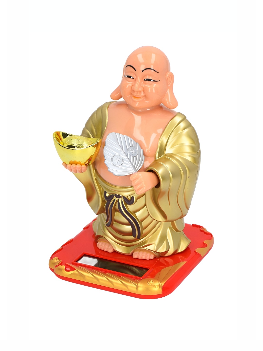 

Elegant Lifestyle Gold Toned Solar Buddha Fengshui Figurine Showpiece