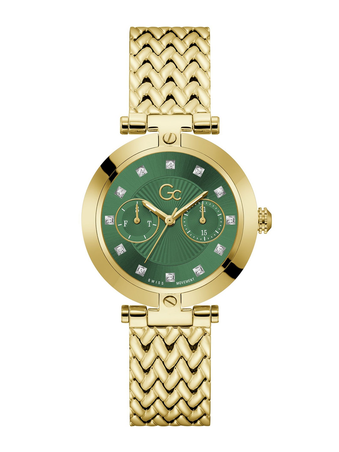 

GC Women Textured Dial & Stainless Steel Straps Analogue Watch Z21007L1MF, Green