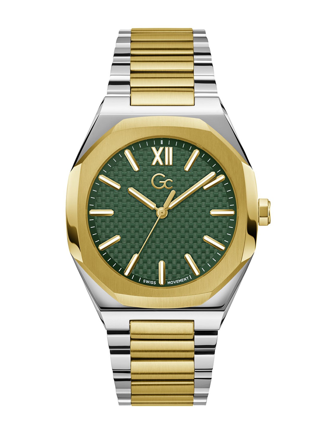

GC Men Textured Dail & Stainless Steel Bracelet Style Straps Analogue Watch Z26002G9MF, Green