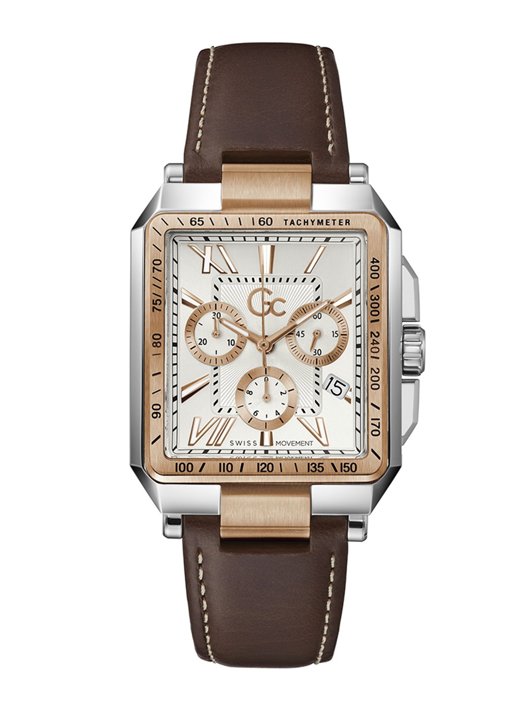 

GC Men Leather Bracelet Style Straps Analogue Watch Z06002G1MF, White