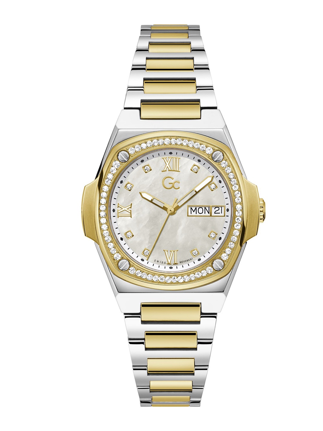 

GC Women Embellished Dial Stainless Steel Bracelet Style Straps Analogue Watch Y98008L1MF, White