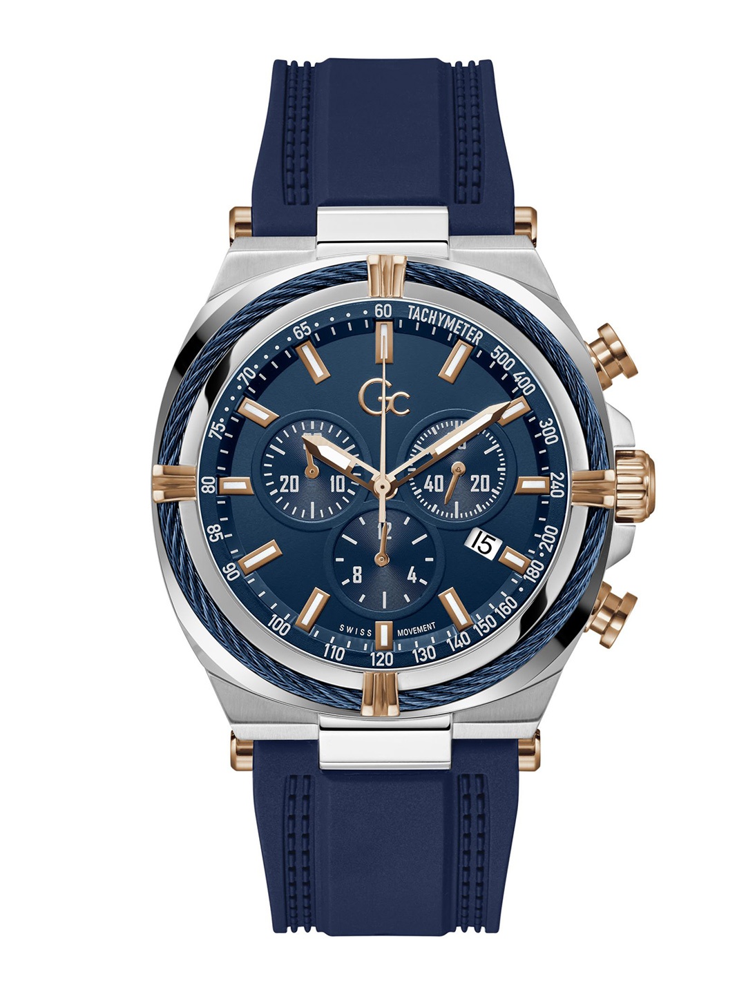 

GC Men Textured Bracelet Style Straps Analogue Watch Z32003G7MF, Blue