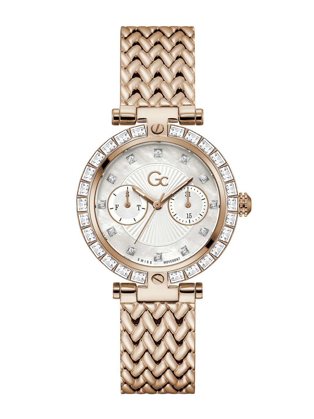 GC Women Embellished Round Dial Stainless Steel Water Resistance Analogue Watch-Z21009L1MF, White
