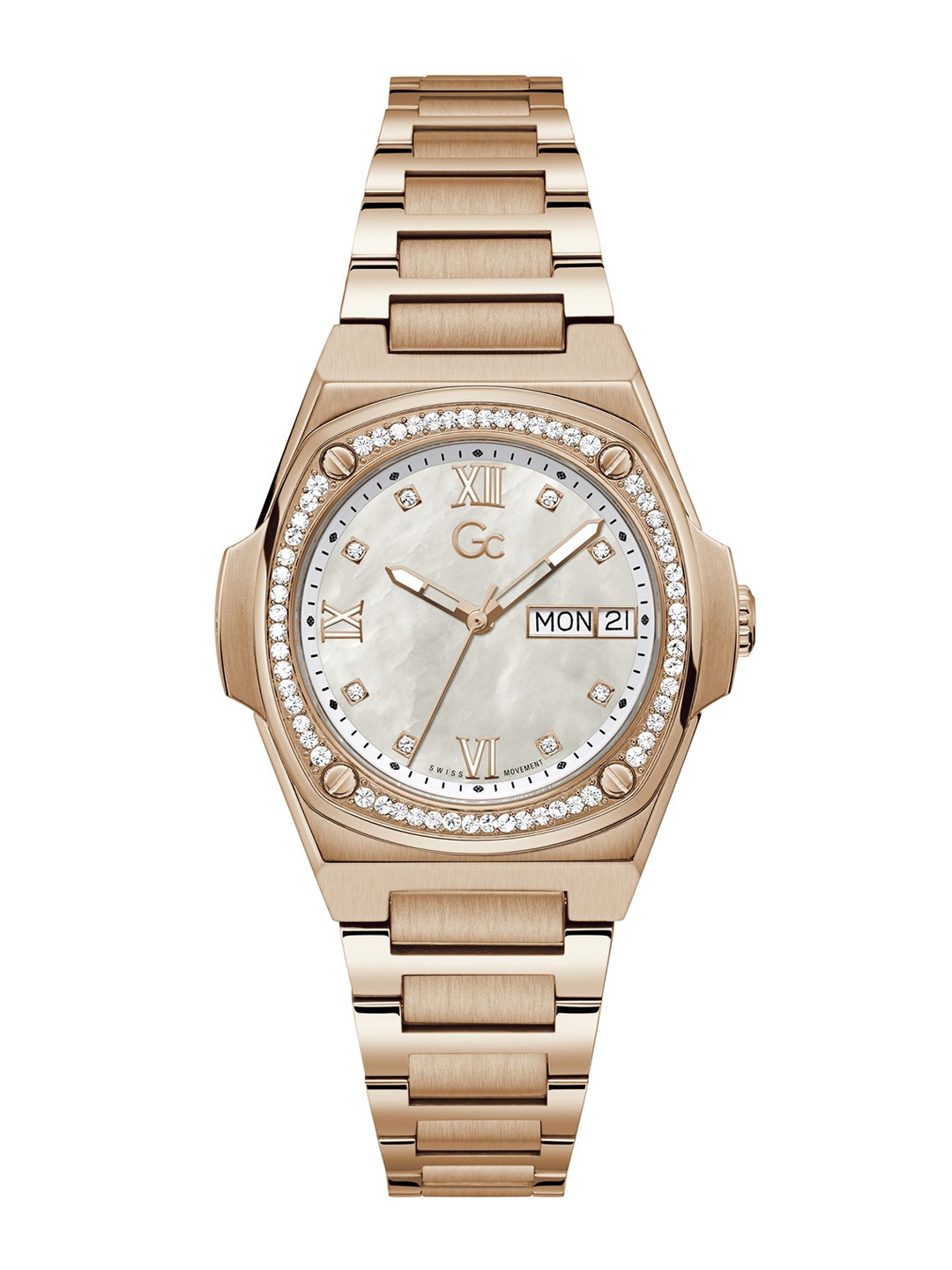 GC Women Dial & Stainless Steel Bracelet Style Straps Analogue Watch Y98002L1MF, White