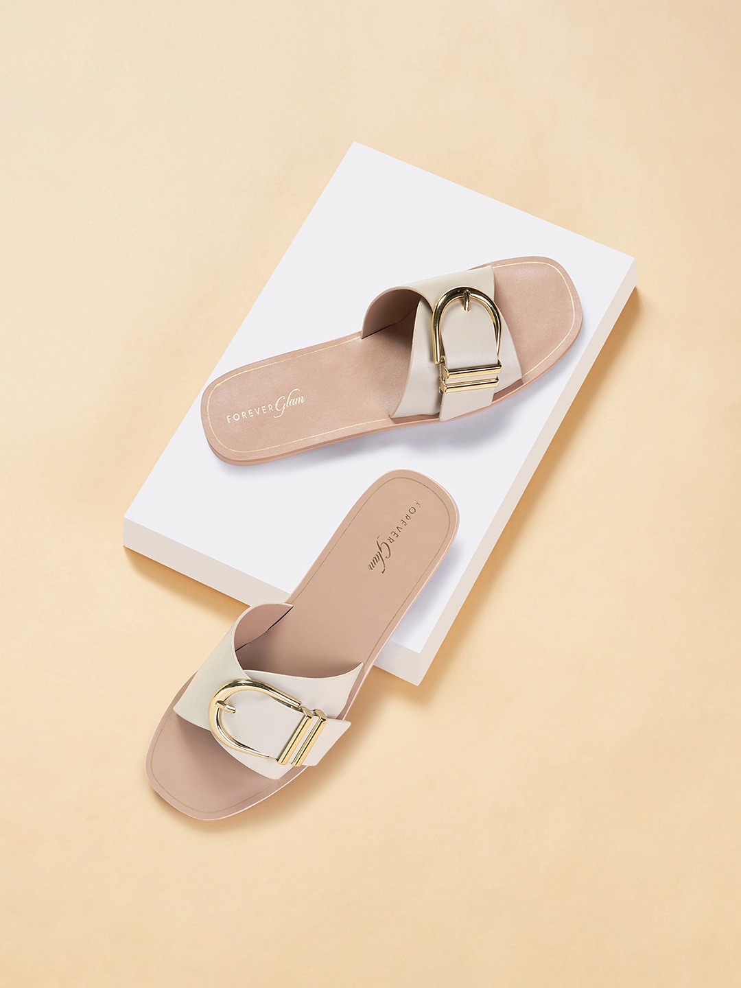 

Forever Glam by Pantaloons Open Toe Flats With Buckles, Brown