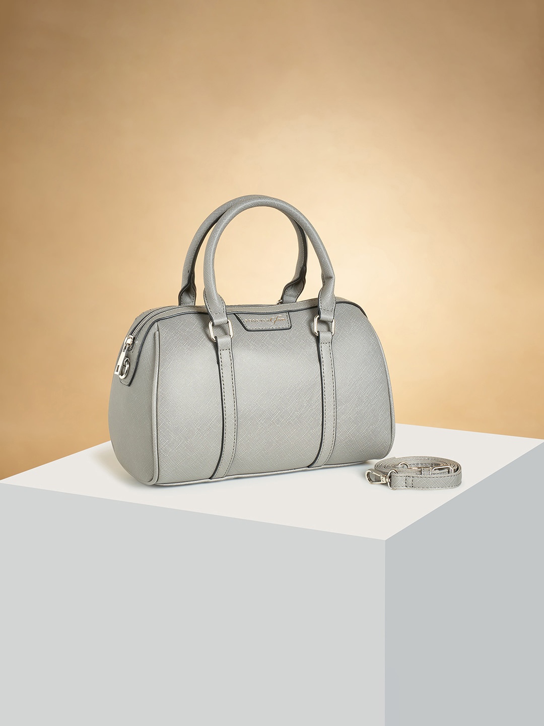 

Forever Glam by Pantaloons PU Structured Handheld Bag, Grey