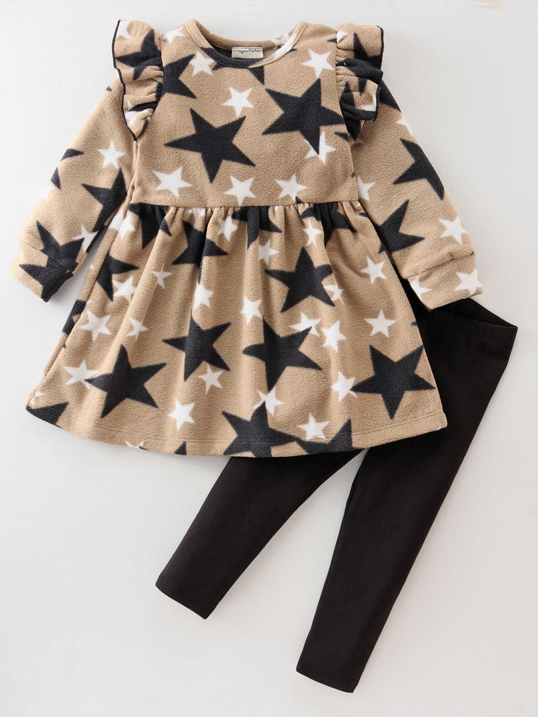 

CrayonFlakes Printed Clothing Set, Beige