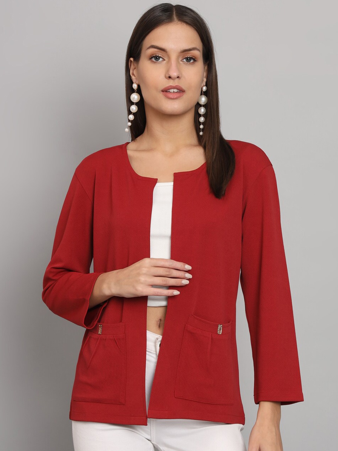 

urSense Front Open Shrug, Maroon
