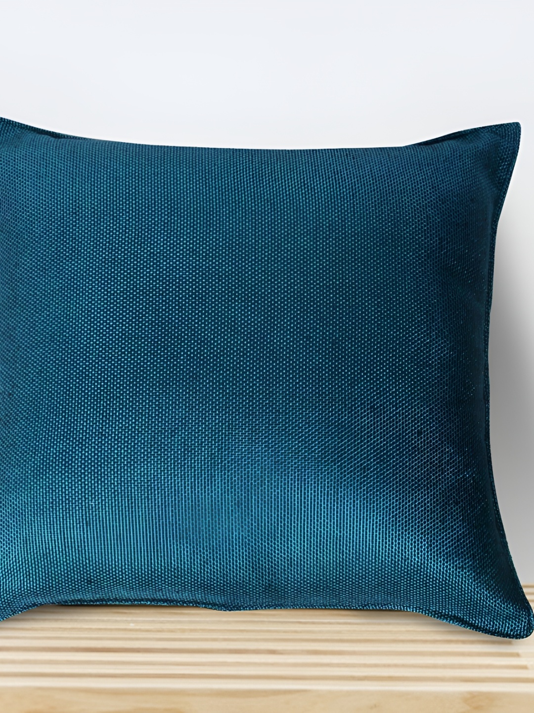 

FABURAA 5 Pcs Blue Jute Square Cushion Covers