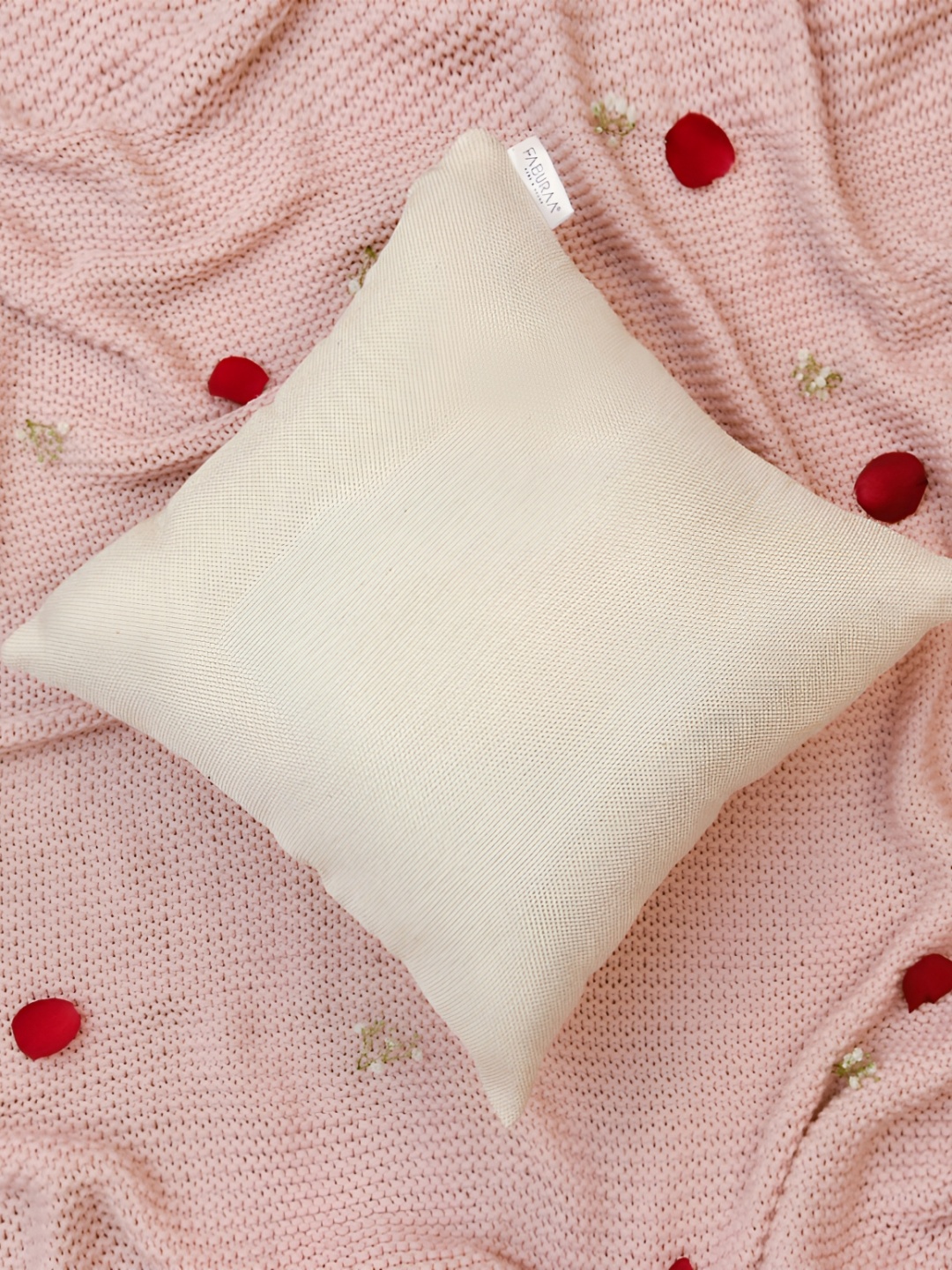 

FABURAA 3 Pcs Gold-Toned Jute Square Cushion Covers