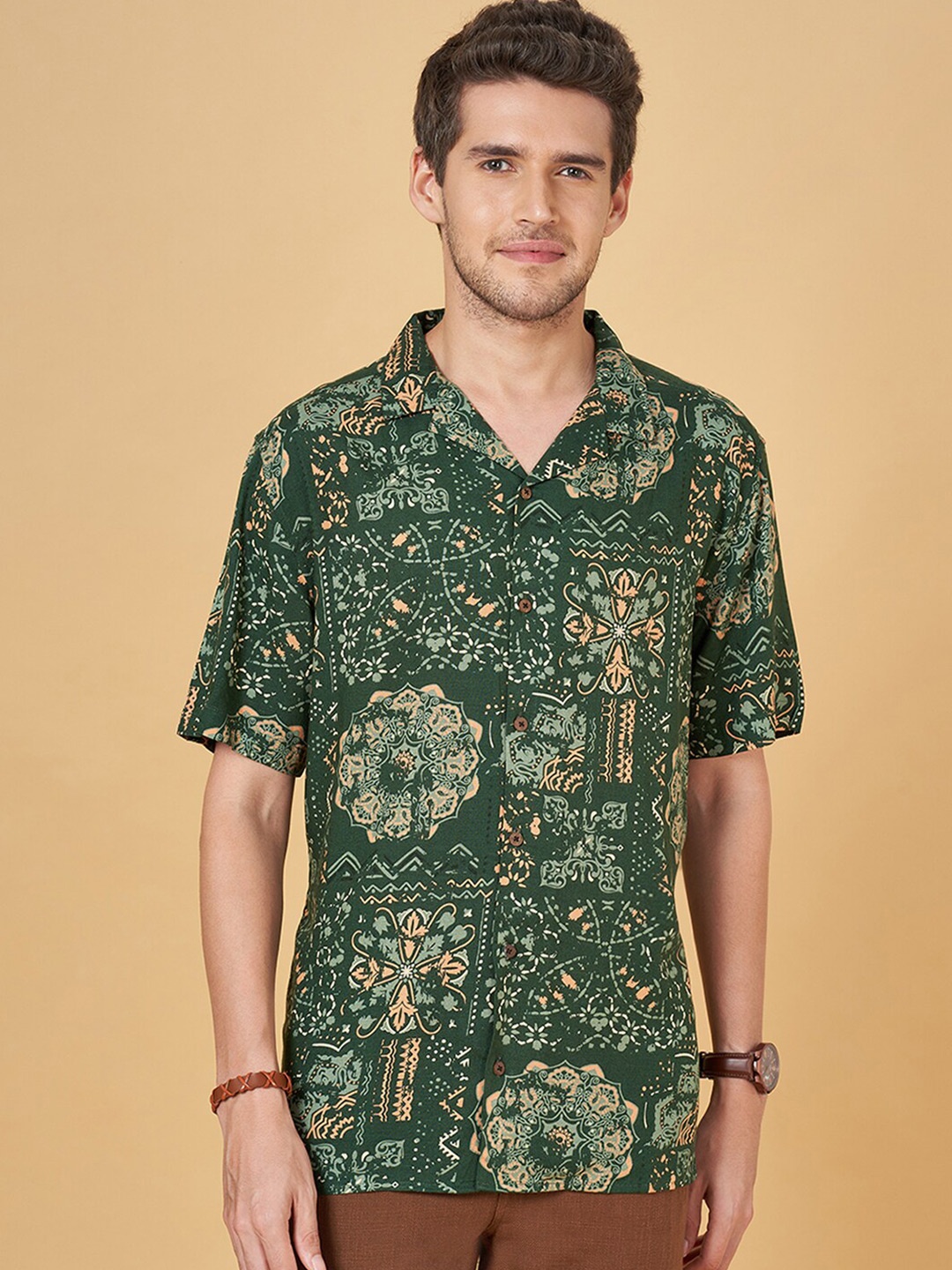 

7 Alt by Pantaloons Floral Printed Casual Shirt, Green