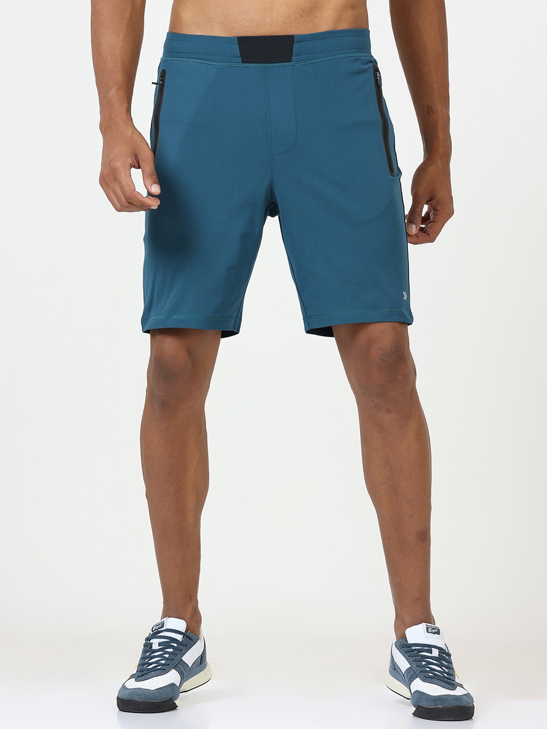 

Jolger Mens active wrinkle -free gym shorts with Bonded Zipper Pocket, Blue