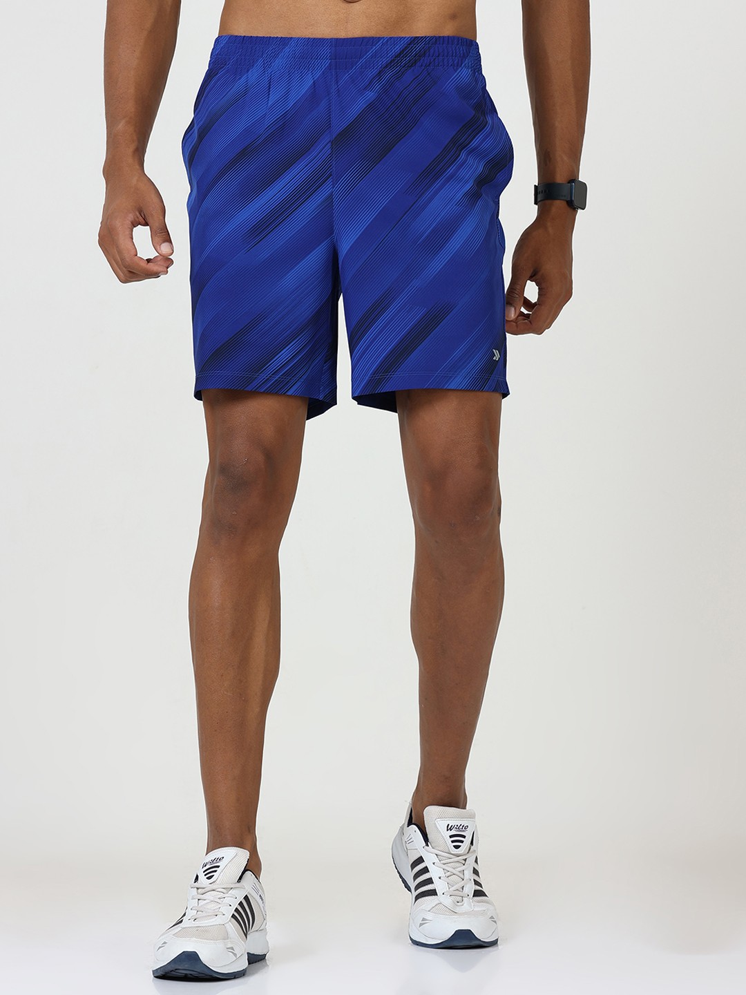 

Jolger Men's Printed Super Stretchable and Lightweight Fitness Shorts, Blue
