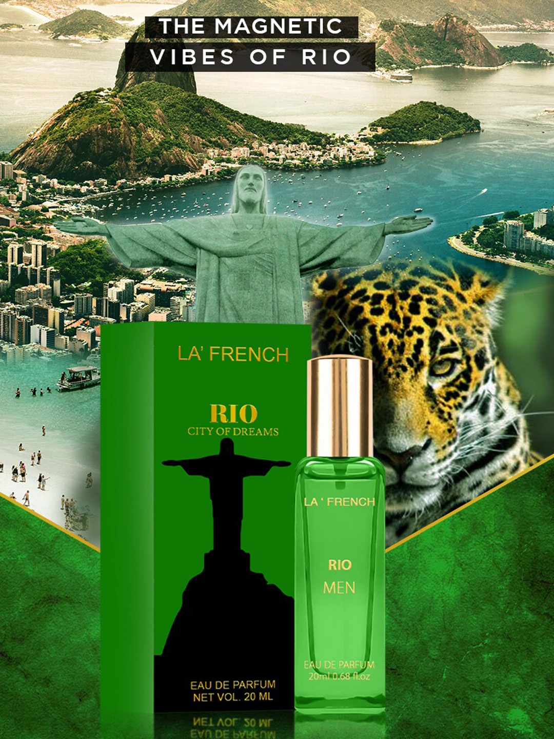 

La French Men Rio City of Dreams Long Lasting Eau De Parfum - 20ml, Green