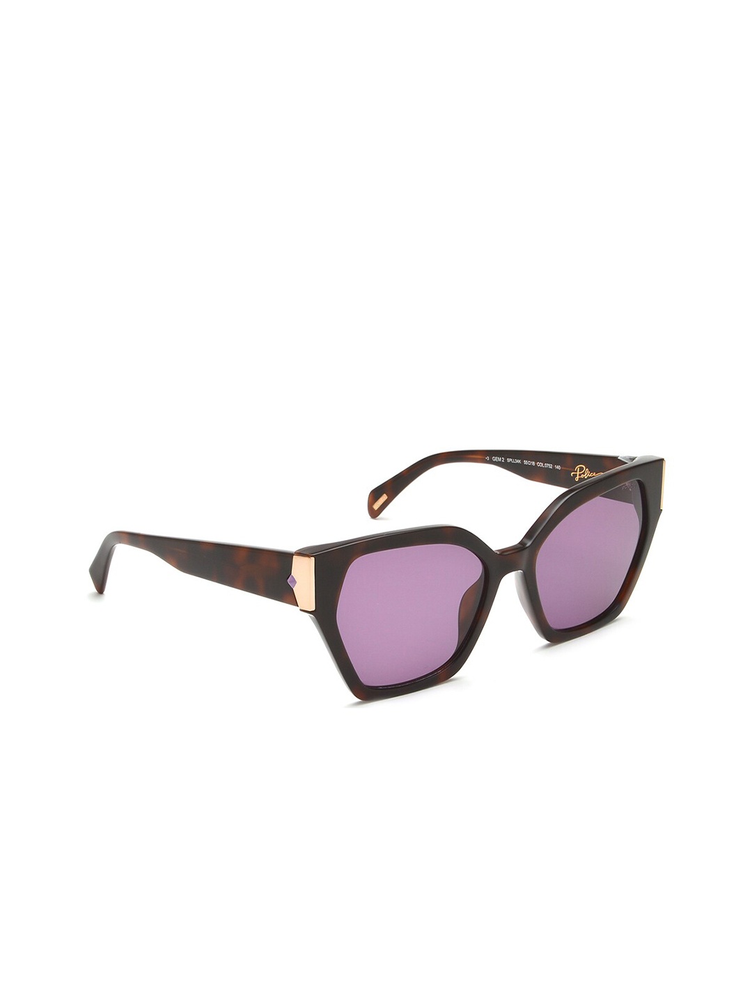 

Police Men Wayfarer Sunglasses With UV Protected Lens SPLL3455752SG, Purple