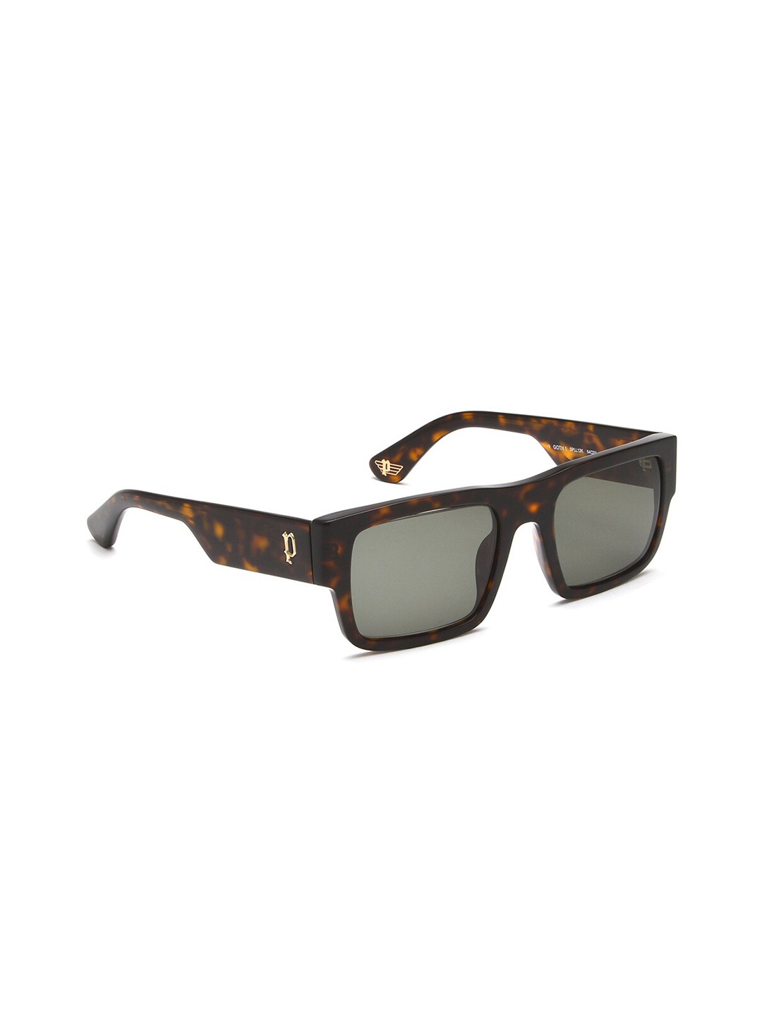 

Police Men Rectangle Sunglasses with UV Protected Lens SPLL1254722SG, Green