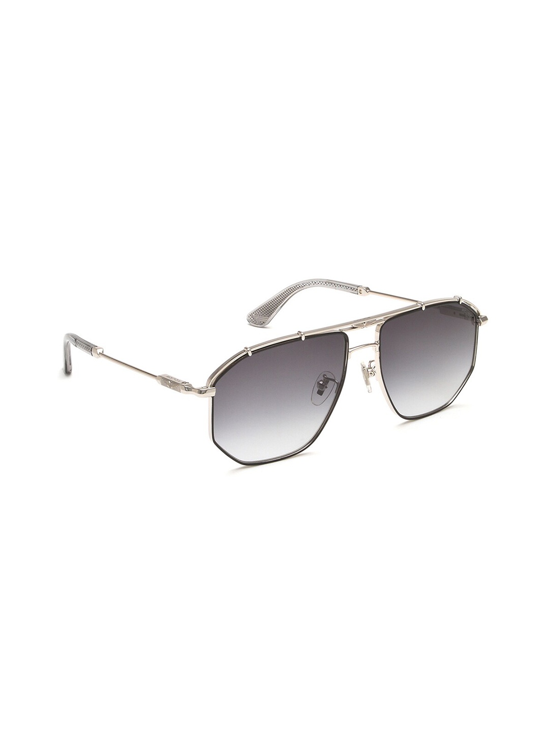 

Police Men Silver-Toned Aviator Sunglasses With UV Protected Lens-SPLL1759K07SG, Black