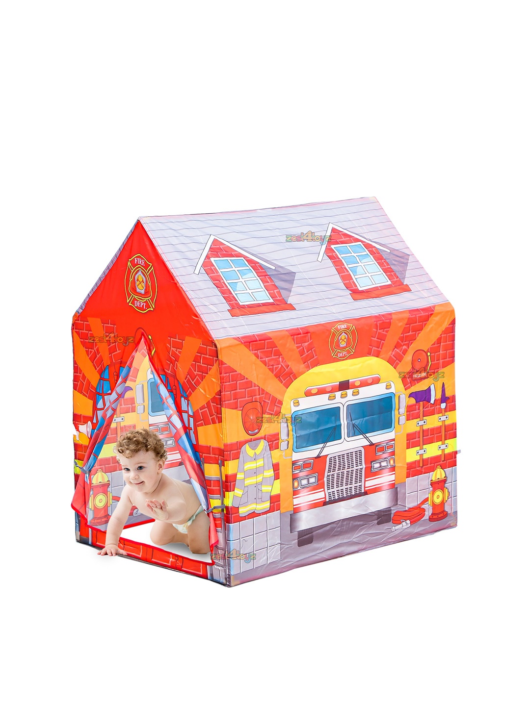 

zest 4 toyz Kids Fire Station Theme Tent House, Red